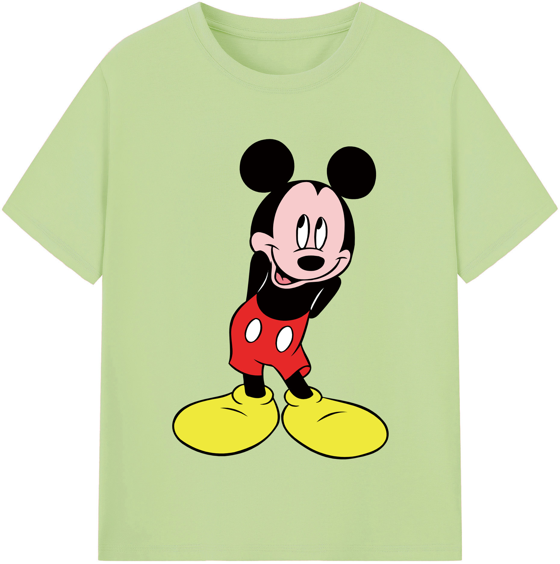 （画像用） ミッキーマウス Mickey Mouse 綿100％半袖Tシャツ（フロントプリント）